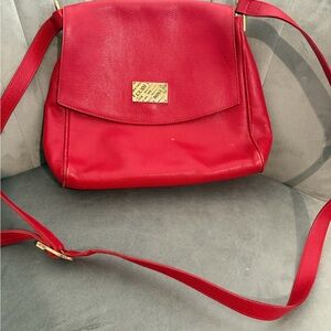 Elegant authentic Red Nina Ricci Leather crossbody